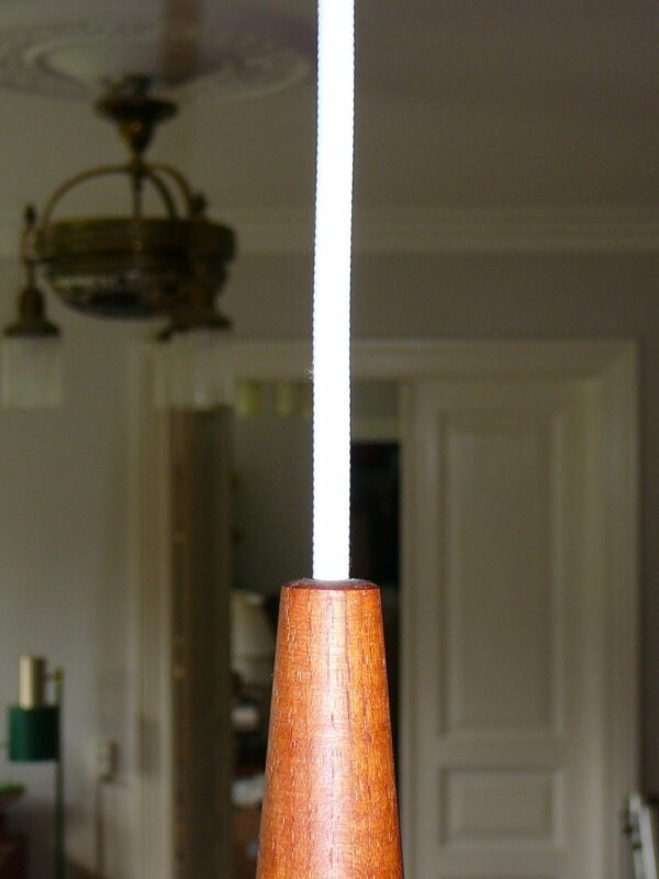 Opaline pendel med teaktop - Image 7