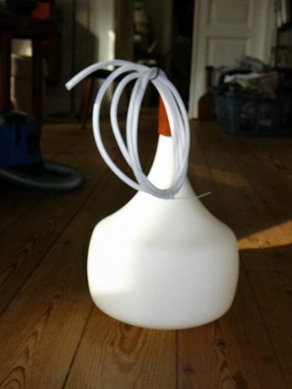 Opaline pendel med teaktop - Image 3