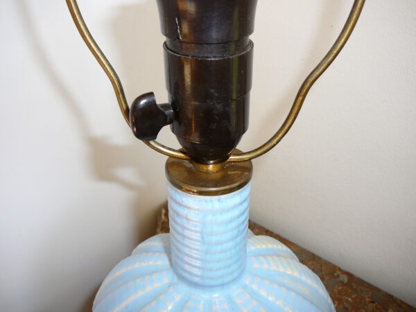 Keramik bordlampe i sart blålig glasur - Image 7