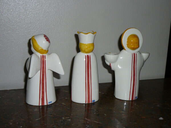 3 Aluminia/Royal Copenhagen Julefigurer i Rød og gul - Image 4
