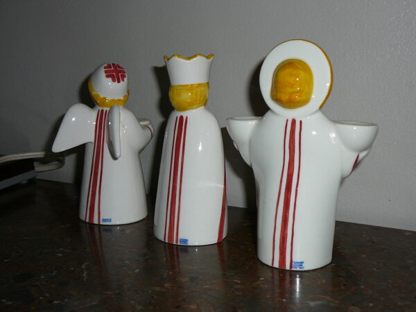 3 Aluminia/Royal Copenhagen Julefigurer i Rød og gul - Image 3