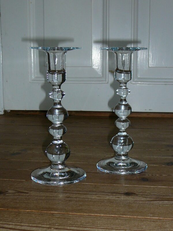 Et par glas lysestager Charlotte Amalie Holmegaard