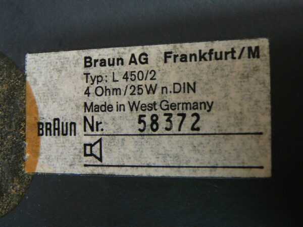 Et par Braun L 450/2 højttalere i teak og aluminium - Image 3