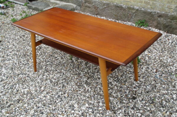 Teak Sofabord med stel af bøgetræ - Image 3