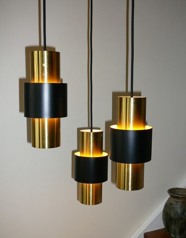 Etna Jo Hammerborg Trio Mid Century suspension lamp teak ophæng - Image 5