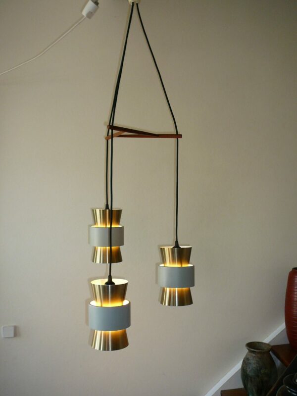 Mid Century suspension lamp Carl Thore / Jo Hammerborg teak ophæng - Image 4