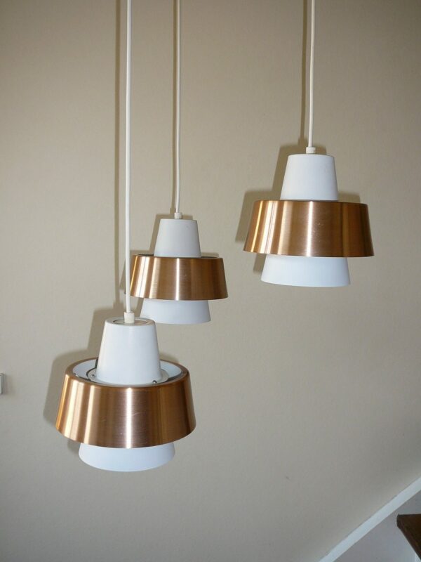Mid Century Suspension lamp med ophæng i teak - Image 4
