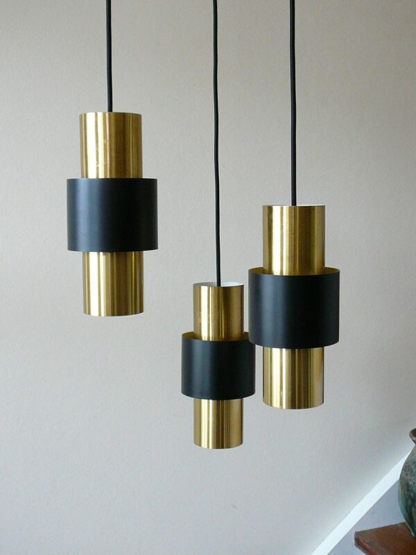 Etna Jo Hammerborg Trio Mid Century suspension lamp teak ophæng - Image 7