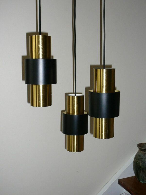 Etna Jo Hammerborg Trio Mid Century suspension lamp teak ophæng - Image 3