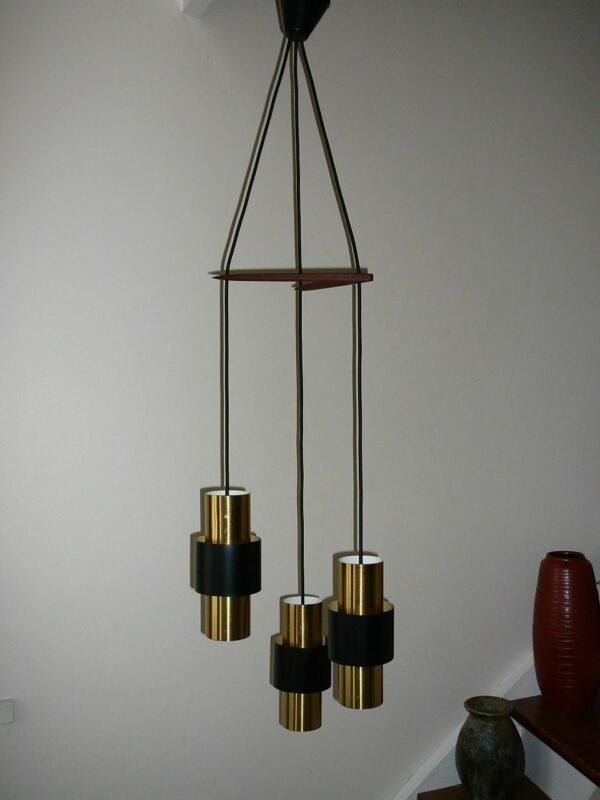 Etna Jo Hammerborg Trio Mid Century suspension lamp teak ophæng - Image 2
