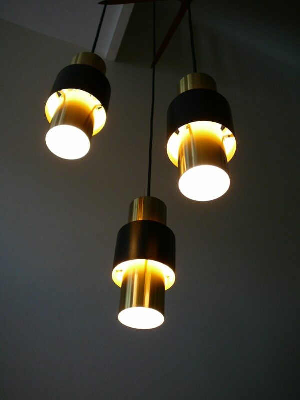 Etna Jo Hammerborg Trio Mid Century suspension lamp teak ophæng - Image 4