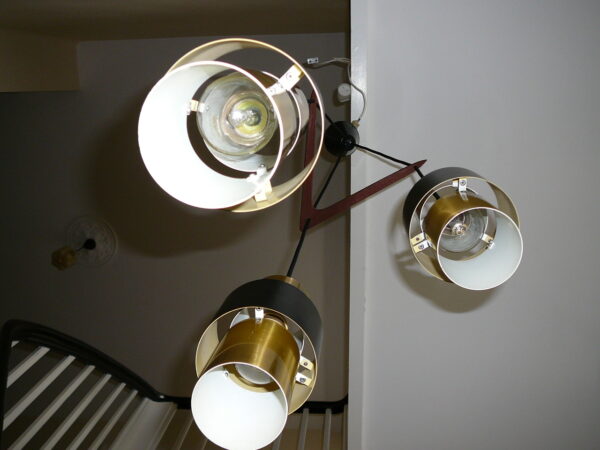 Etna Jo Hammerborg Trio Mid Century suspension lamp teak ophæng - Image 11
