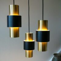 Etna Jo Hammerborg Trio Mid Century suspension lamp teak ophæng