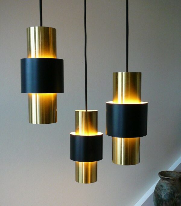 Etna Jo Hammerborg Trio Mid Century suspension lamp teak ophæng