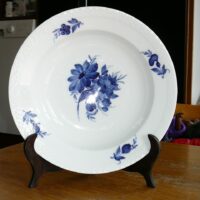 Antik Blå Blomst dyb tallerken før 1870