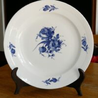 Antik Blå Blomst Middagstallerken før 1870