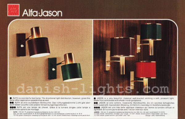 Et par Alfa væglamper design Jo Hammerborg - Image 7