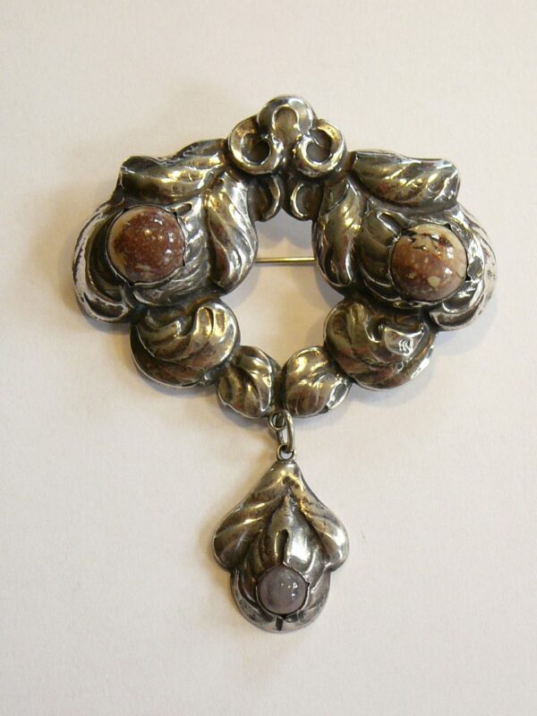 Knud Georg Jensen 826 sølv art nouveau broche