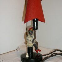 tidlig Ole lukøje bordlampe eventyrlampe med fod af bakelit