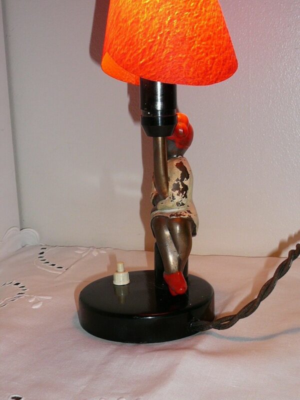 tidlig Ole lukøje bordlampe eventyrlampe med fod af bakelit - Image 4