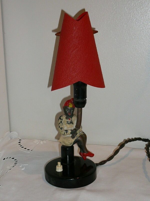 tidlig Ole lukøje bordlampe eventyrlampe med fod af bakelit - Image 5