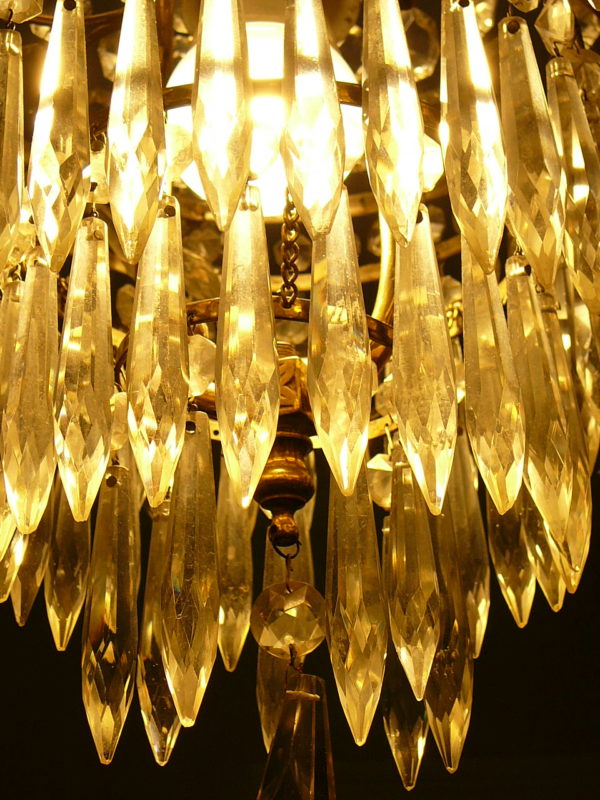 Antik sækkeformet prismelysekrone - Image 7