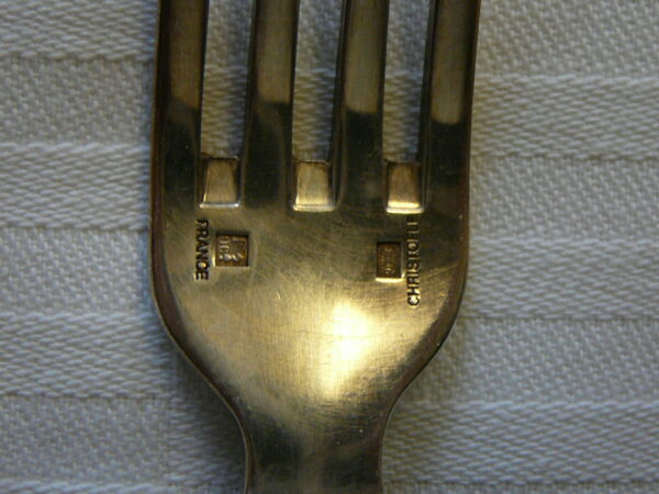 Lunch fork silverplate Triade pattern Christofle France - Image 2