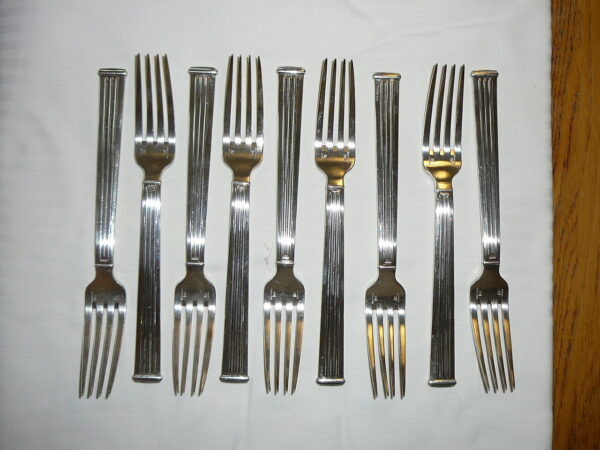 Dining fork silverplate Triade pattern Christofle France