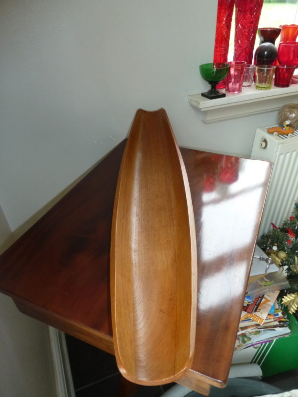 Aflangt bådformet fad af massiv teak IHQ - Image 5