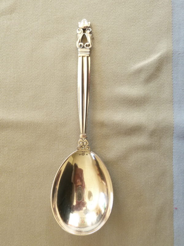 Georg Jensen Konge Acorn lille Serverings ske sterling sølv (DE)