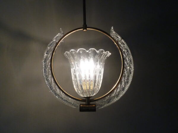 Art Deco loftlampe Murano glas messing Ercole Barovier - Image 2