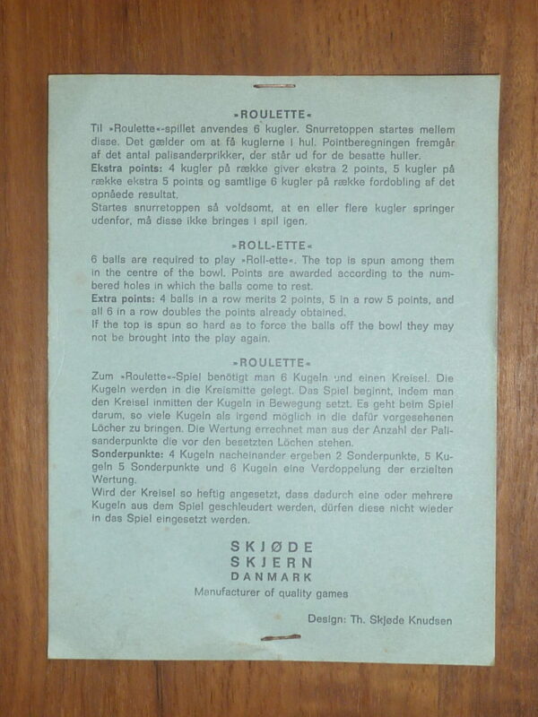 Originalt vintage Roulette spil Th Skjøde Knudsen - Image 5