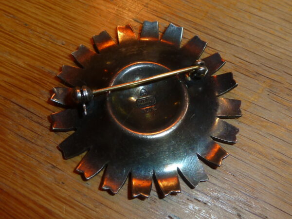 Original stor Marguerit broche sterling sølv & hvid emalje A. Michelsen - Image 5