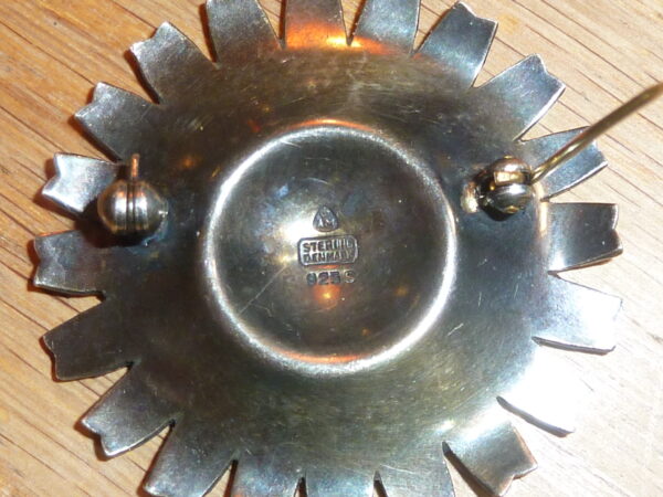 Original stor Marguerit broche sterling sølv & hvid emalje A. Michelsen - Image 4