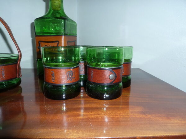 Drinks sæt karaffel , 4 glas , isspand glas og læder - Image 4