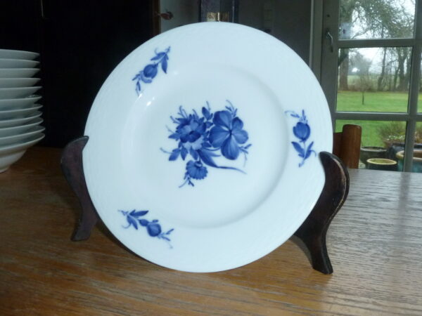 Antik Blå Blomst Side/Kage tallerken før 1870 - Image 2