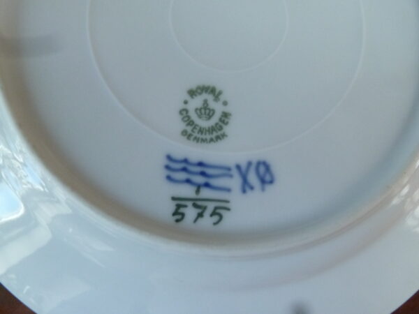 Royal Copenhagen musselmalet halvblonde sidetallerken 1-575 - Image 5