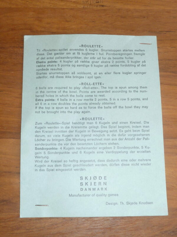 Originalt vintage Roulette spil Th Skjøde Knudsen - Image 6