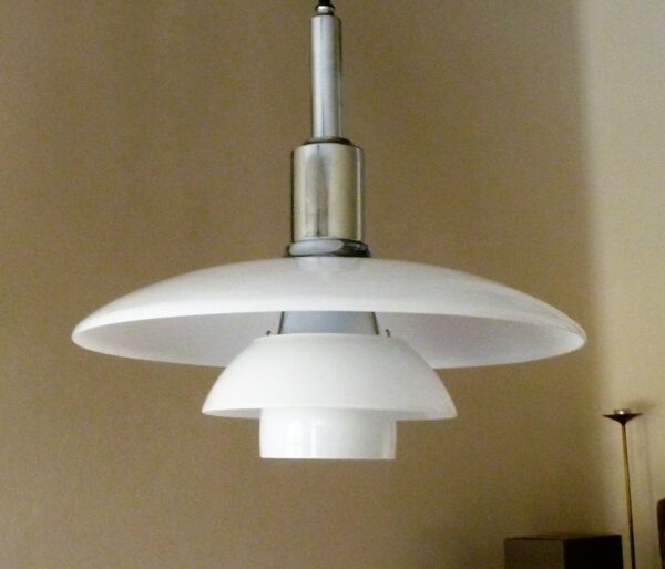 PH 3/2 pendel Opal glas og forkromet metal
