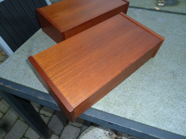 2 stk sengeborde i teak med skuffe - Image 2