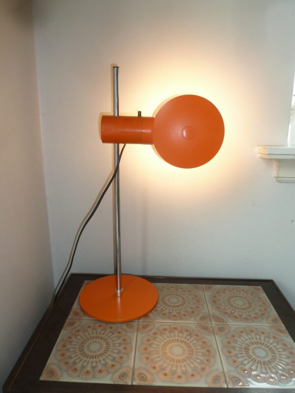 Orange vintage bordlampe Sven Middeboe for Nordisk Solar Company - Image 4
