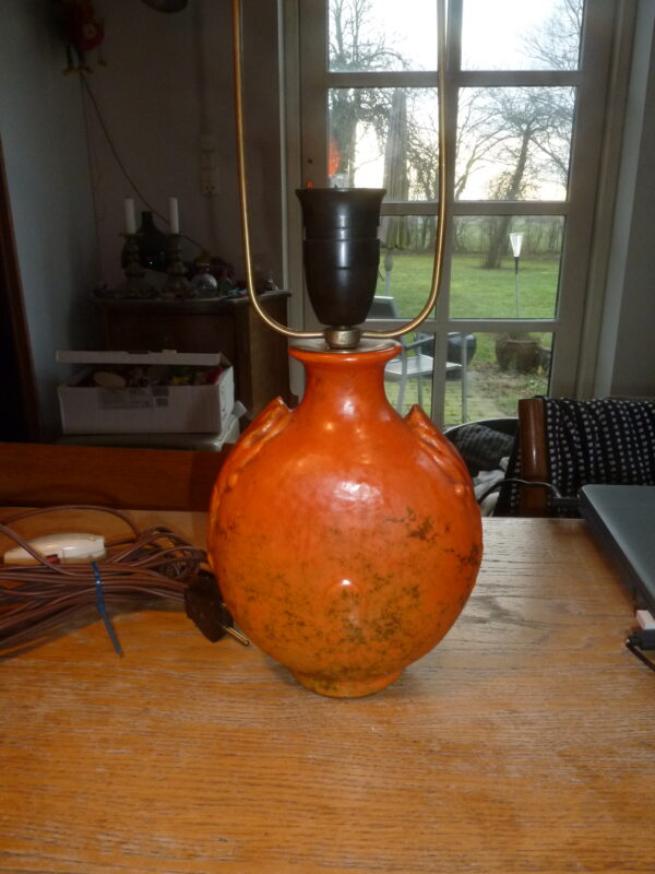 Svend Hammershøi Kähler bordlampe orange glasur